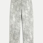 Leopard Print Baggy Painter Jeans - cream camo